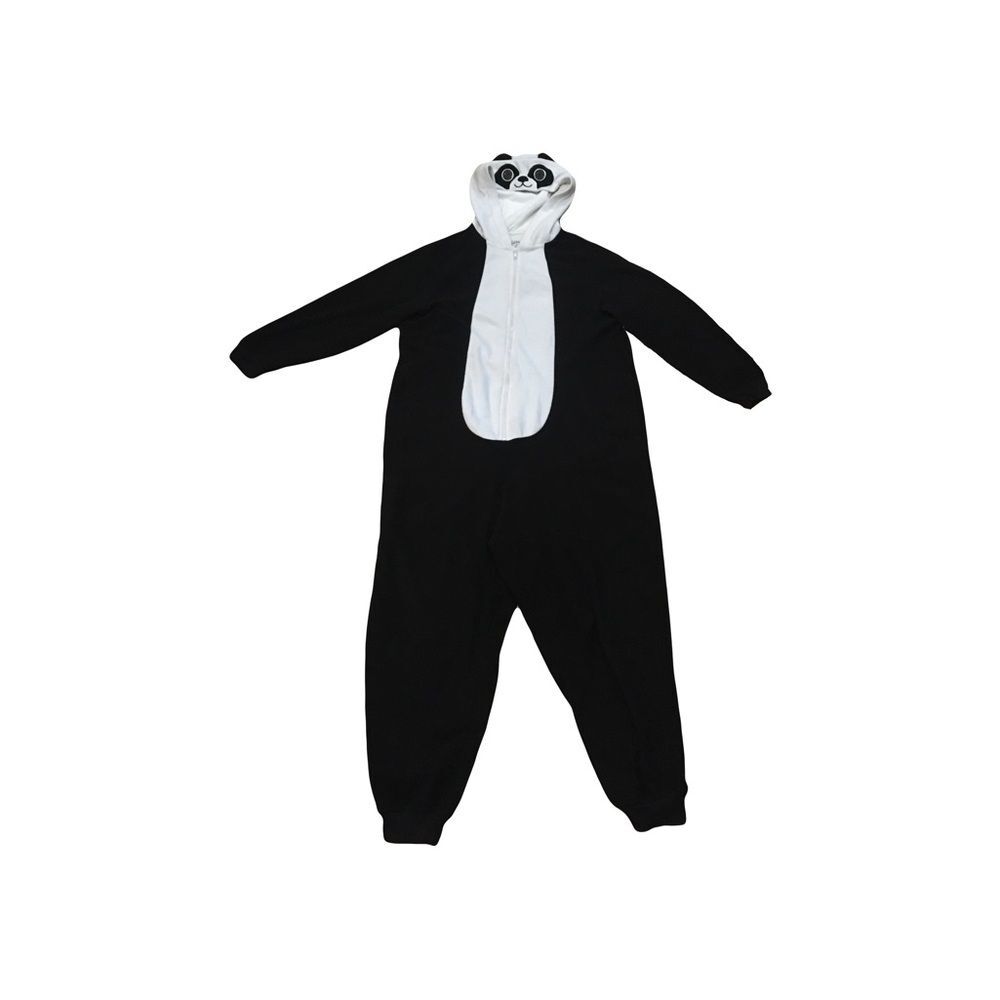 Nick & Nora XL Panda Onesie Zipper closure Black & White w/ ears Comfy Lounge